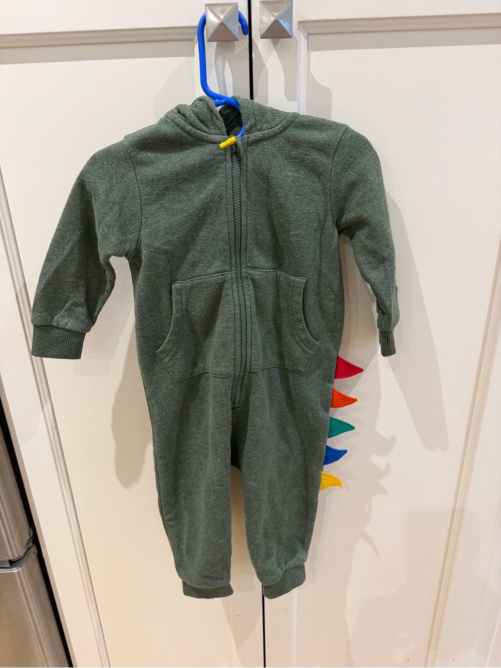 George 12-18m Green Dino One-Piece Hooded Coverall